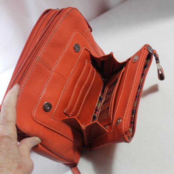 Tiganello Salmon Pebbled Leather Crossbody Bag, EUC - Picture 3 of 13